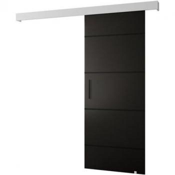 Porte murale à glissière ABIKSMEBLE Salwador 4 – 70x204 cm avec cache rail noir