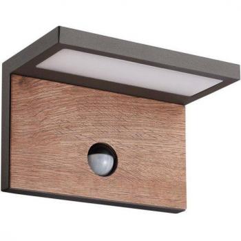 Ruka Motion Sensor Garden Wall Light, 15W LED, 3000K, 900lm, IP54, Anthracite