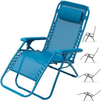 Zero Gravity reclinable chair foldable blue fabric