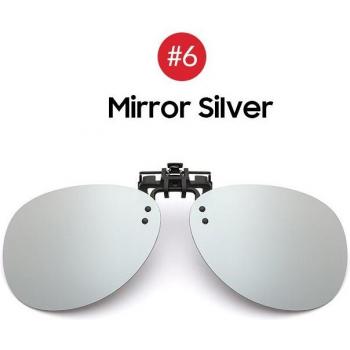 Gafas de sol grandes para hombre, redondas, sin montura, polarizadas, clip abatible