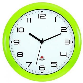 ALBA Wanduhr, 30 x 5,5 cm, geräuschlos, Grün