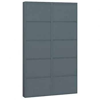 Pisa 10 portes à chaussures en métal gris, livrée montée