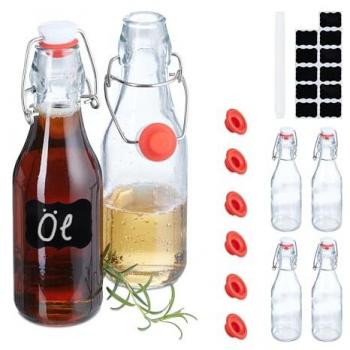 Bouteilles en verre à remplir, pack de 6, 250 ml