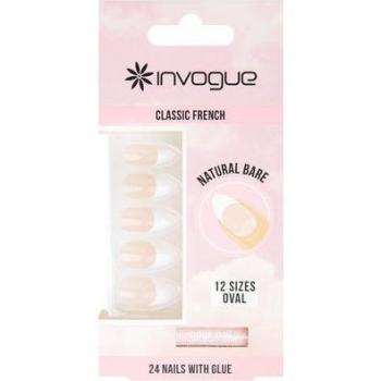 Invogue Uñas Postizas Francesas Ovaladas 24 uds