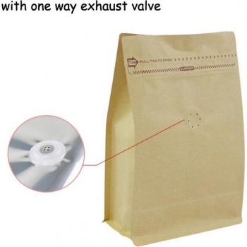 50pcs Stand-Up Kraft Paper Coffee Bags with Ziplock