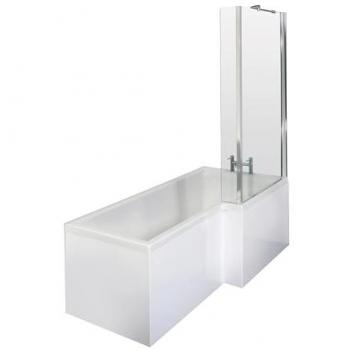 Balterley 1700mm Right Hand L Shape Shower Bath with Screen