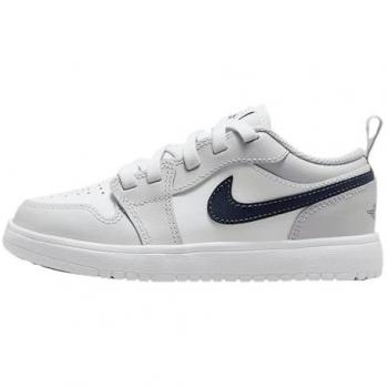 Jordan AJ1 Low Kids’ Trainers – White, Size 2.5, Leather – Store Version