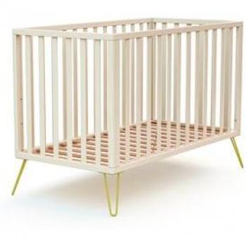 Cuna de Madera JURABABY Bohème 60 x 120 cm Blanca y Amarilla