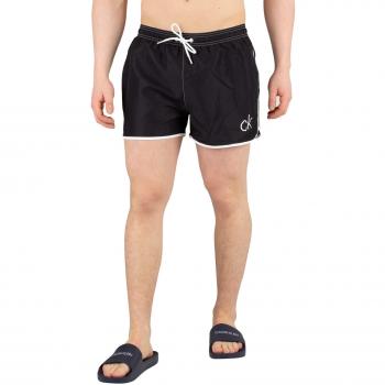 Calvin Klein CK Retro Short Runner Swim Shorts, Negro, X-Large