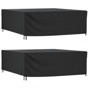 Cubierta de muebles de exterior 2 piezas negro 260x260x90 cm impermeable 420D