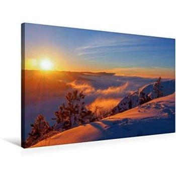 Textil‑Leinwand CALVENDO 75 x 50 cm – Kristallklarer Winterabend am Böllat, Art by Christoph Maas