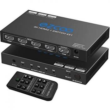 ProHD 8K 48Gbps HDMI 2.1 Multi‑Port Switch – 4x1 with Dolby Vision & Atmos Support