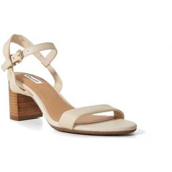 Dune London Wide Fit Jaliz Leather Sandals in Ecru (Size 3)