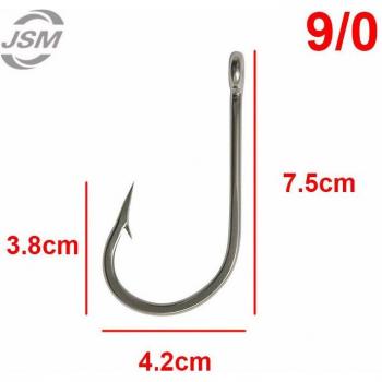 JSM 5pcs Big Game Fishhooks Stainless Steel Size 6/0-13/0