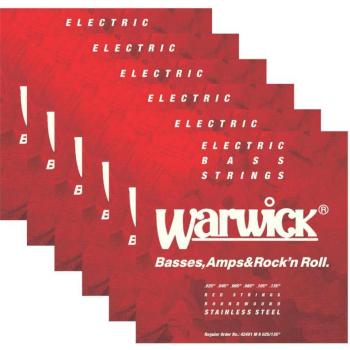 Warwick Red Label Stainless Steel Bass Strings 6-String Set .025-.135
