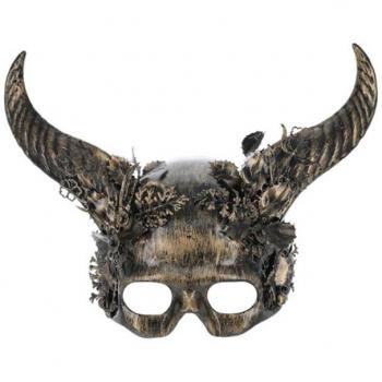 Opulent Golden Horned Mask
