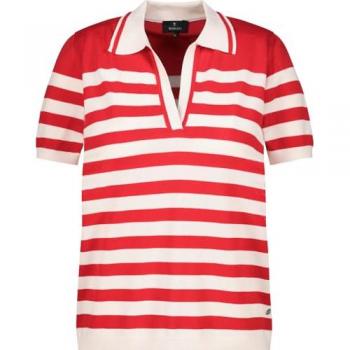 Monari Streifen-Polo-Pullover