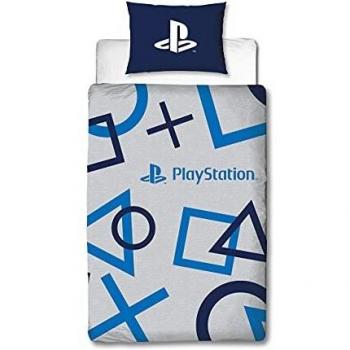Copripiumino singolo con licenza ufficiale di Character World per il tema del gioco Playstation, colore: blu