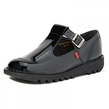 Kickers Sandales T Bar Noir Cuir Verni Taille 37 (UK 4)