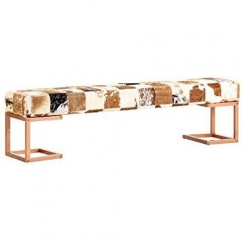 VidaXL Panchina patchwork in pelle di capra 160 cm marrone