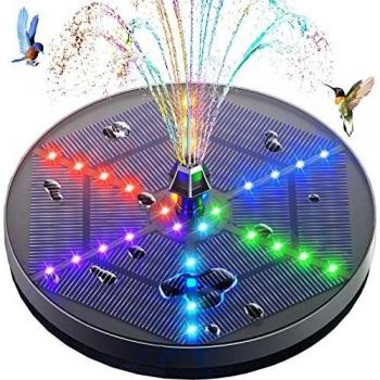 4W Solar Water Fountain with 7 Nozzles for Water Feature