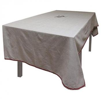 Soleil d'ocre Nappe Rectangulaire Coq 140x240 cm Ecru