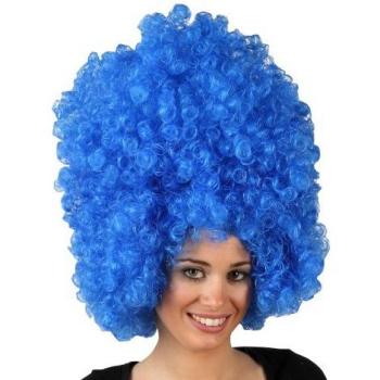 Peluca Grande de Cabello Rizado Azul para Adultos