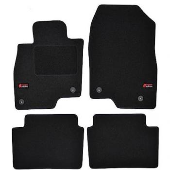 Set Tapis de Sol Velours Noir pour Mazda 6 – 4 pièces, Ajustement Exact