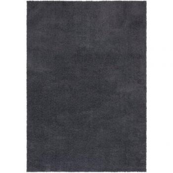 Tapis contemporain Fluffy Gris 80x150 – polyester recyclé, lavage machine