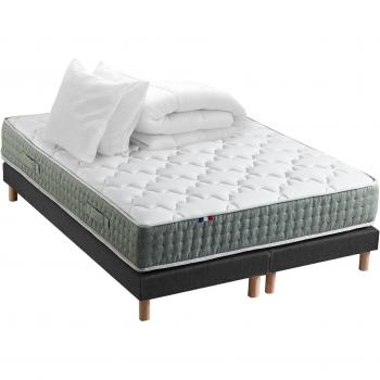 Matelas ressort 7 zones avec sommier et literie complète