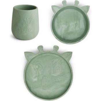 Stoviglie Nuuroo Giraffe 3 pezzi – Green Mix