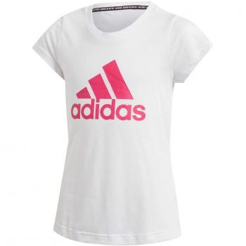 Adidas YG MH BOS Tee T-Shirt Fille, Blanc/Semi Solar Pink, FR : M