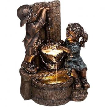 Bebedor de Agua para Jardín: Estatua de Niños