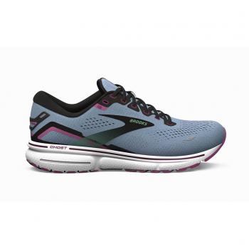 Zapatillas de Carrera Brooks Ghost 15 Mujer Azul con Detalle Fucsia