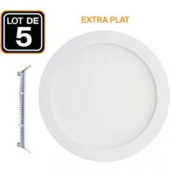 Éclairage Compact 5 Spots LED 3W – Ronds Extra-Plats, Blanc Neutre 4500 K