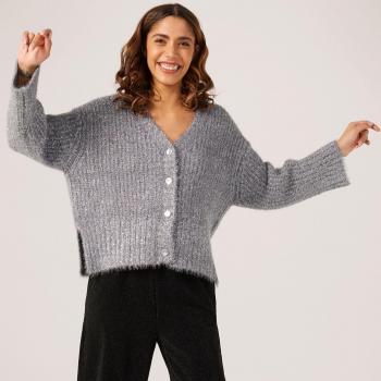 Saint Tropez Strickcardigan „HalfaSZ“ mit funkelndem Glitzereffekt