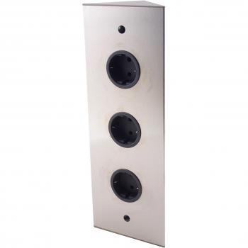 Thebo Ecksteckdose 17586/320/3 Edelstahl 3fach ST 3007/320/3