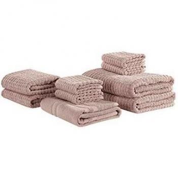 Atai Soft Cotton Towels with Bath Mat in Pink