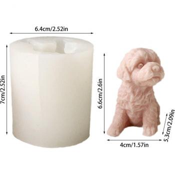Molde de Silicona Vela 3D Perro de Peluche para Artesanías