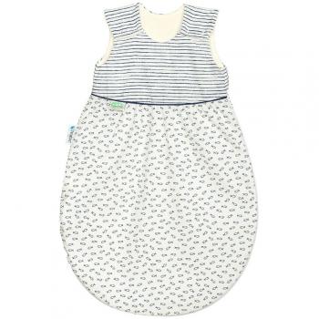 Odenwälder Sommer-Sleepbag Jersey „Stripes & Fish Cold Marine“ 70 cm