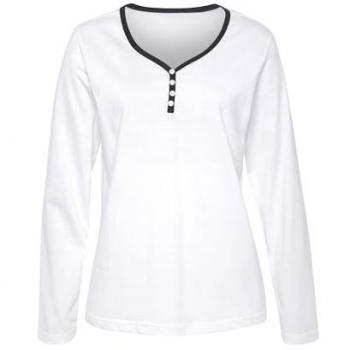 Vivance Dreams Pyjamaoberteil, mit Paspel und kurzer Zier-Knopfleiste