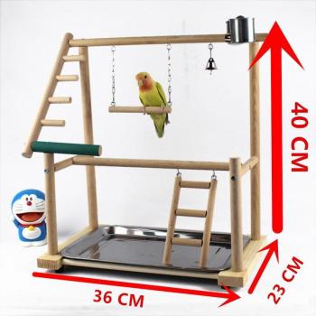 Bird Play Gym with Cup, Swing, and Ladder for Cockatiels 40x23x36cm