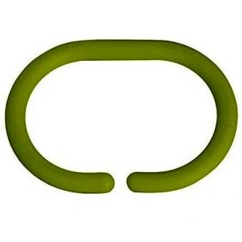 MSV Lote de 12 anillos para cortina de ducha MSV verde