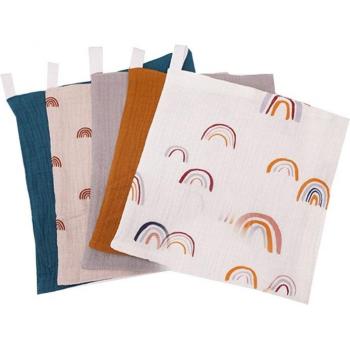 5 Pcs Soft Baby Face Towels and Burp Cloths Cotton