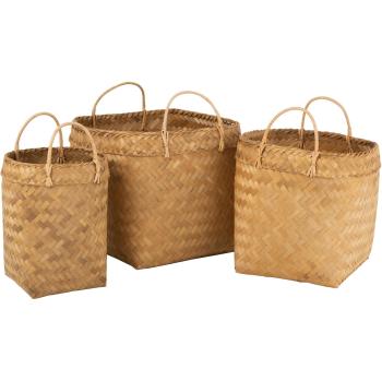 Pack 3 Paniers Carrés en Rotin Naturel J‑Line