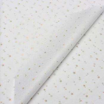 Papier d’Emballage Luxe Doré – Kit de 20 pièces, Décor Étoiles & Fleurs