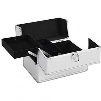 Silver Aluminium Cosmetic Case 22x30x21 cm