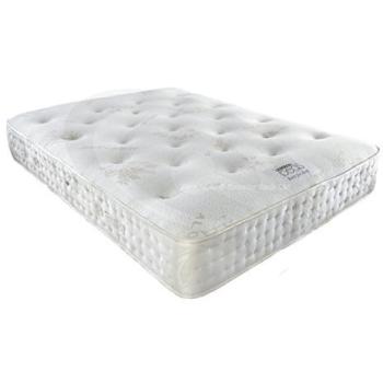 King Size Somnior Eleanor 4‑Drawer Velvet Divan with 54″ Floor Standing Headboard – Ivory