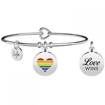 Gioiello in acciaio inox di Kidult con charme Love Wins, modello Life-Love-Love Wins