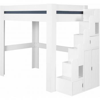 Cama Multifuncional Infantil: Escritorio Incluido y Colchón Natural Blanco 120x190